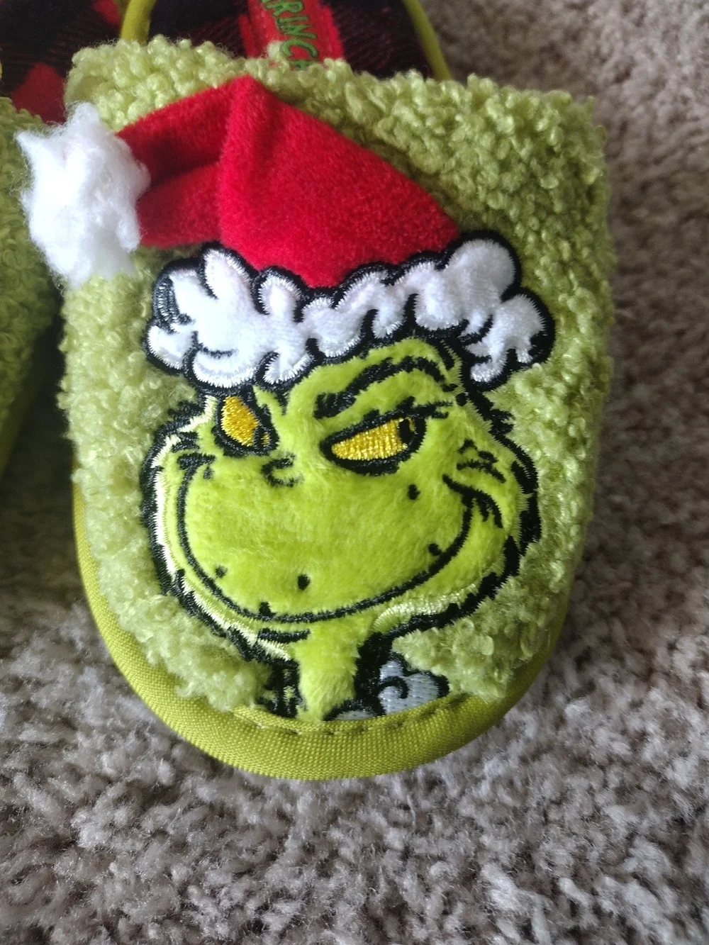 Grinch Holiday Plush Slippers - Green